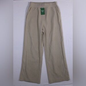 Halara Beige Wide Leg Ribbed Trousers